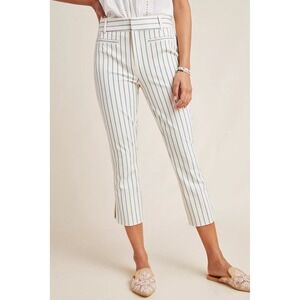 Anthropologie Pants Women 6 Essential Capri Trousers Slim Pinstripe Crop Coastal